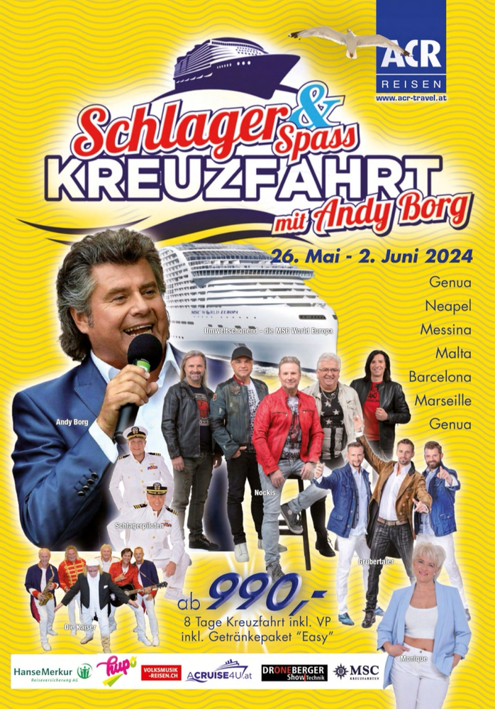 Schlager-Spaß mit Andy Borg: Kreuzfahrt zum Bühnenjubiläum - Alle Details | Andy Borg